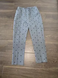 coca　スラックス フロッキードット ストレッチテーパードパンツ レディース