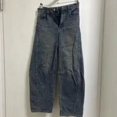 GU ダークブルー ストレートレッグデニム S