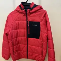 mont-bell 赤 フード付き中綿コート　リバーシブル