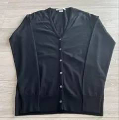 JOHN SMEDLEY ウール Vネックセーター ブラックM ジョンスメドレー