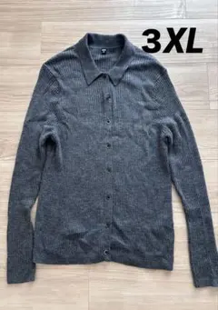 UNIQLO メリノリブポロカーディガン　3XL グレー