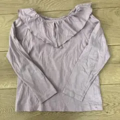 まもなく削除　BRANSHES 薄紫色 襟フリル　長袖カットソー　120