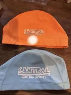 セントラル　水泳帽 オレンジ 水色 Lサイズ　セントラル　スイミング　2枚セット