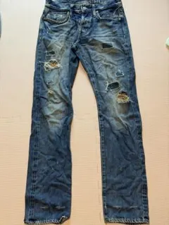 HYSTERIC GLAMOUR ストレートデニム 小窓ダメージ加工のサムネイル