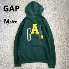 希少】GAP ギャップ ネイビー 裏起毛ジップパーカー イギリス柄 古着 L