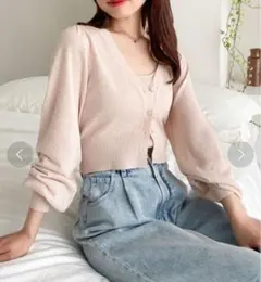 Heather ラメニットカーディガン