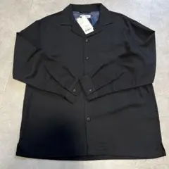 BROWNY ブラックオープンカラーシャツ