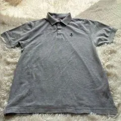グレー ポロシャツ アンカー刺繍