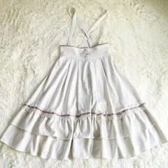 アクシーズファム ジャンパー スカート 刺繍 レース フリル 生成 フリーサイズ