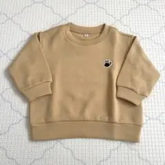 新品　無印良品　あたまするっと　二重編み　刺繍入りスウェットシャツ 90 動物