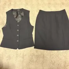 ダークグレー　 スカートスーツ　事務服上下セット