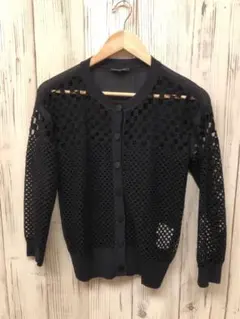 SALE ☆美品☆BERARDI メッシュ編みカーディガン サイズ2 ブラックのサムネイル