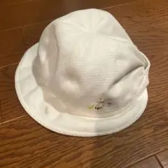 ベビー帽子 ホワイト 刺繍入り
