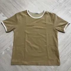 パイルリンガープルオーバーカットソー　 Tシャツ　半袖　イエロー　ベージュ