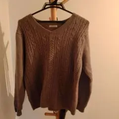 【匿名配送】Honeys　ニット　セーター Mサイズ　ブラウン　Vネック