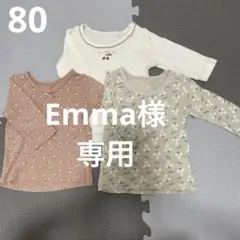 【記名なし】ベビー 肌着長袖シャツ 80 女の子 3枚セット