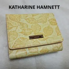 未使用⭐KATHARINE HAMNETT葉っぱ模様の三つ折り財布のサムネイル