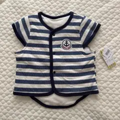 【新品タグ付】中綿ベスト ボーダー マリン ネイビー