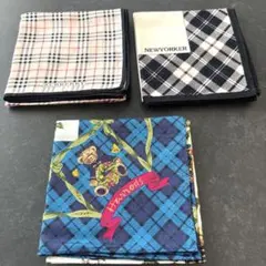 【未使用保管品】バーバリー／ハロッズ／ニューヨーカー ハンカチ3枚セットのサムネイル