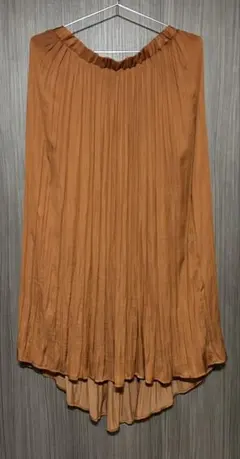 AZULオレンジ プリーツロングスカート