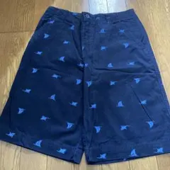 キッズ　ハーフパンツ　160cm ネイビー　アジャスター付　ヨット サメ 鮫