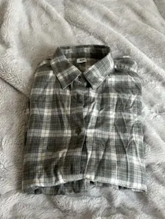 UNIQLO 緑チェックシャツ　メンズ