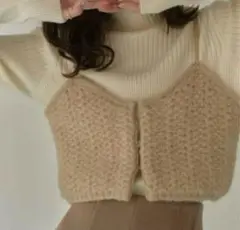 美品 Eaphi warm knit bustier ベージュ