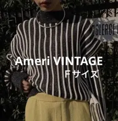 美品✨Ameri VINTAGE ストライプハイネックニット　Ｆサイズ