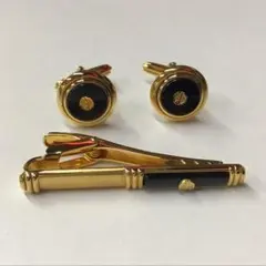 ダンヒル dunhill タイピン カフス セット dロゴ ゴールド×ブラック