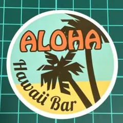 防水ステッカー　ハワイ　海外　外国　旅行　観光　ビーチ　海　木　アロハ　円　丸
