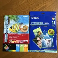 EPSON写真用紙A4光沢15枚＋TDKフォト光沢紙4枚セット