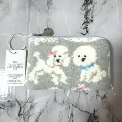 【新品】フェイラー　モフモフワンチャン　L字ポーチ シルバーグレー