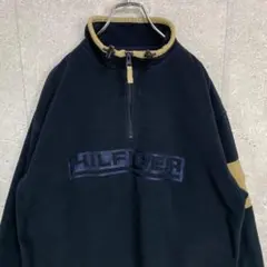 美品 L 00s 紺 トミーヒルフィガー ハーフジップ フリース ジャケット 