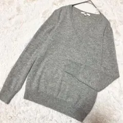 【美品】UNIQLO ユニクロ カシミヤ100% Vネックニット