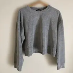 ZARA クロップド長袖　L グレー