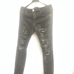 値下げ⭕️moussy ダメージ加工 ブラックデニムパンツのサムネイル