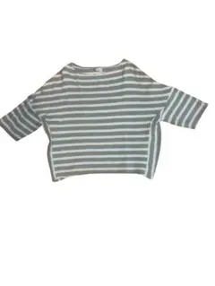 チャンピオン champion ボーダー　カットソー　七分袖　グレー　綿100%