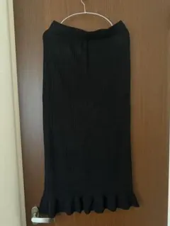 ブラック　リブ　タイトスカート coca