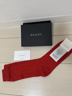 GUCCI グッチ ソックス 靴下 レッド 赤 22〜24cm 新品 未使用のサムネイル