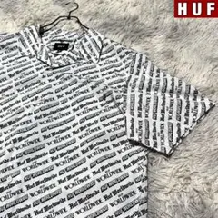 【希少サイズ】HUF ハフ アロハシャツ 半袖 ロゴプリント 総柄 XLサイズのサムネイル