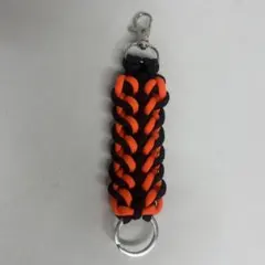 パラコード キーリング ブラック×オレンジ Y890