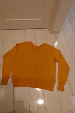 Vネック 長袖ニットセーター オレンジ