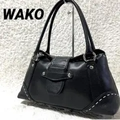 ✨美品✨WAKO ワコウ ハンドバッグ オールレザー ステッチ 肩掛け可能 シボのサムネイル