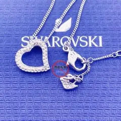 スワロフスキー　ホワイトパヴェハートネックレス