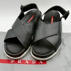 PRADA SPORT サンダル クロスストラップ レザー ブラックのサムネイル