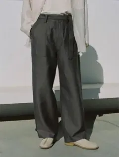 LIDNM　WOOL LINEN BELTED PANTS　wym　ウィム LIDNM WOOL LINEN BELTED PANTS ウィム wym - メルカリ