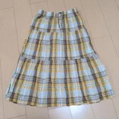 チェック柄 ロングフレアスカート 森ガールのサムネイル