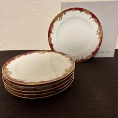 大倉陶園　マロン　花柄金彩桜　デザートプレート　16.5cm