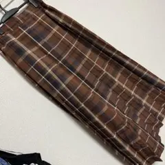 チェックロングスカート