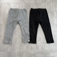 UNIQLO ベビー レギンス グレー ブラック 2点セット